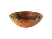 16.5 in. Round Glass Sink in Copper Amber Finish
