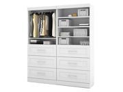 72 in. Storage Unit with 3 Drawers in White