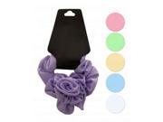 Pastel Hair Twister with Ruffle Rose Accent Set of 24