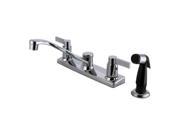 8 in. Centerset Kitchen Faucet with Black Side Sprayer