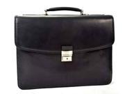 Gaetano 17 in. Leather Laptop Double Gusset Briefcase