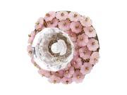 Glass Flower Beads Knob in Opaque Pink