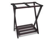 Luggage Rack with Shoe Rack in Espresso Finish