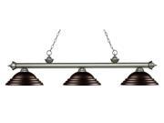 13.25 in. Billiard Light with Stepped Bronze Shade