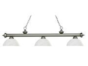 56.5 in. Billiard Light with Dome White Linen Shade