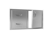Stainless Steel Double Drawer and Door Combo