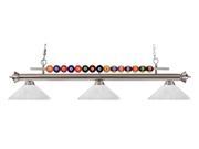 3 Light Billiard Light with Shade in Angle White Linen