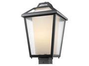 1 Light Outdoor Post Mount Light with Clear Seedy Shade