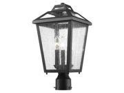 Outdoor Post Mount Light with Clear Seedy Shade