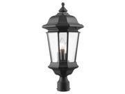 Outdoor Post Mount Light with Clear Beveled Shade