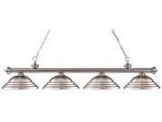 4 Light Billiard Light with Stepped Brushed Nickel Shade