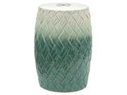 Carved Woven Design Porcelain Garden Stool