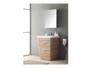 Modern Bathroom Vanity Set in White Oak Finish