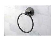 Kingston Brass BA1164BK Water Onyx 6 inch Towel Ring Black Nickel