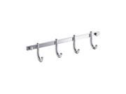 4 Curved Bathroom Hooks in Triple Chrome Finish