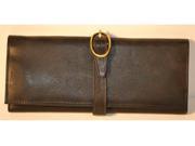Budd Leather BL 148 1 BABY LAMB JEWELRY ROLL BLACK WITH RED LINING