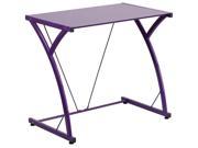Computer Desk with Tempered Purple Glass