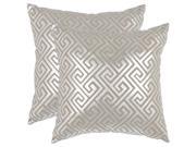 Jayden Silver Decorative Pillow Set of 2 18 in. W x 2.5 in. D x 18 in. H 4 lbs.