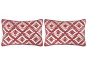 Navajo Diamond Red Decorative Pillows Set of 2 20 in. L x 20 in. W 2 lbs.