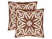 Gage Cream and Brown Decorative Pillow Set of 2