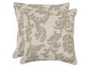 Gilbert Damask Gray Decorative Pillow Set of 2 18 in. W x 2.5 in. D x 18 in. H 4 lbs.