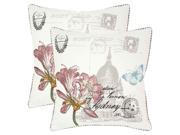Gloria White Decorative Pillow Set of 2 18 in. W x 2.5 in. D x 18 in. H 4 lbs.