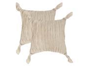 Ruche Knots 20 in. Taupe Decorative Pillows Set of 2