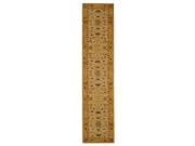 Rectangular Rug in Ivory and Gold 18 ft. L x 2 ft. 3 in. W