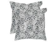 Satin Leopard Decorative Pillows in Midnight Set of 2
