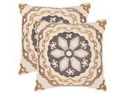 Thea Decorative Pillows in Taupe and Gold Set of 2 20 in. L x 20 in. W 5 lbs.