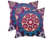 Vanessa Decorative Pillows in Gold and Purples Set of 2 18 in. L x 18 in. W 4 lbs.