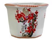 10 in. Wide Cherry Blossom Porcelain Flower Pot