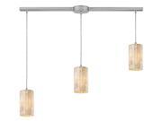 Elk Lighting Piedra 3 Light Linear Genuine Stone Pendant Satin Nickel 10147 3L