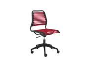 Flat Low Back Office Chair in Red