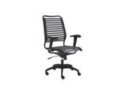 Flat High Back Office Chair in Dark Gray