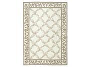 Olefin Rectangular Area Rug in Ivory and Sage Olefin Rectangular Area Rug in Ivory and Sage