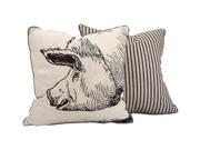 Wilber Pig Embroidered Pillow