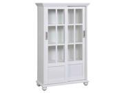4 Shelf Sliding Glass Door Bookcase in White