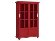 Bookcase with Sliding Glass Doors in Red