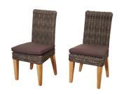 Chair with Brown Cushions Set of 2