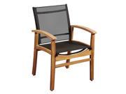 Fortuna Teak Dining Armchair with Black Textile Sling