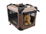 Iconic Pet Multipurpose Pet Soft Crate with Fleece Mat Coffee Khaki Medium