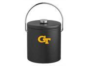 Georgia Tech Black 3 Qt. Ice Bucket with Thick Leatherette Lid