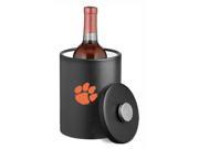 Clemson Black 2 Qt. Tall Ice Bucket with Thick Leatherette Lid