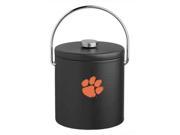 Clemson Black 3 Qt. Ice Bucket with Thick Leatherette Lid