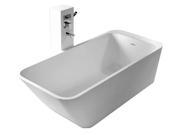 Rectangular True Solid Surface Soaking Tub