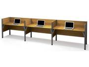 Triple side by side workstation in Cappuccino Cherry