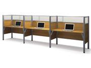 Triple side by side workstation in Cappuccino Cherry Finish