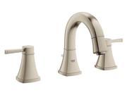 Deck Mount 2 Handle Bathroom Faucet in Brushed Nickel