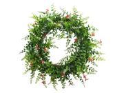 Floral and Fern Double Ring Wreath with Twig Base